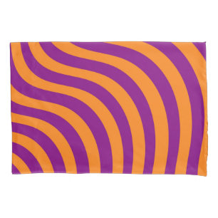 Bold Orange Purple Zebra Stripe Spring Summer  Pillowcase