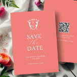 Bold Orange Save The Date Wedding Invitations<br><div class="desc">Make a bold statement with these modern save the dates, featuring a vibrant orange background and a stylish mix of classic and script typography. Designed for couples who love colourful yet simple wedding stationery, this template wedding save the date lets you easily personalise your names and wedding date. A sleek...</div>