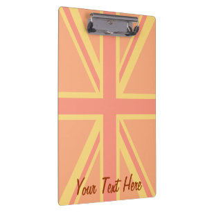 Bold Orange Union Jack British Flag Swag Clipboard