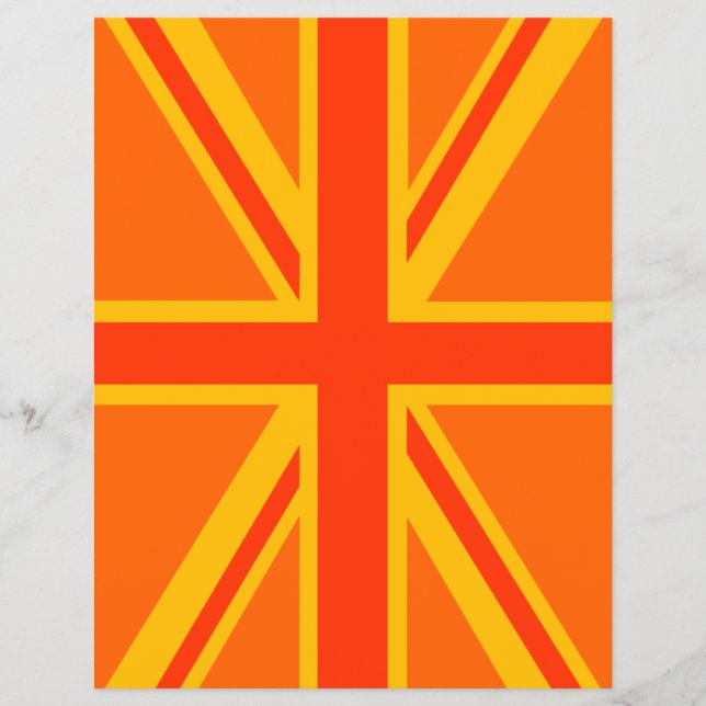 Bold Orange Union Jack British Flag Swag Flyer (Front)
