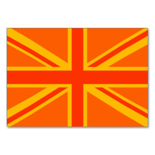 Bold Orange Union Jack British Flag Swag Table Number