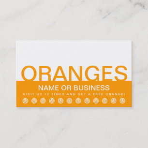 bold ORANGES customer loyalty card