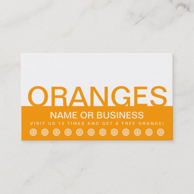 bold ORANGES customer loyalty card (Front)
