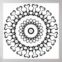 Bold Organic Mandala with Petal Ring Symmetry Art