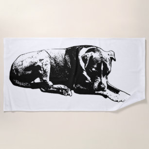 Bold Outline Dog Towel