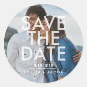 Bold Overlay Photo Save The Date Sticker