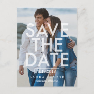 Bold Overlay Save The Date Postcard