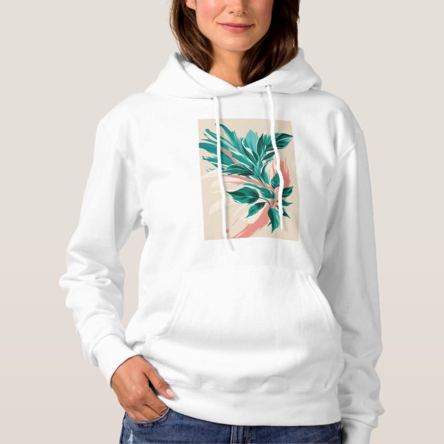 Bold, oversized floral prints hoodie (Front)