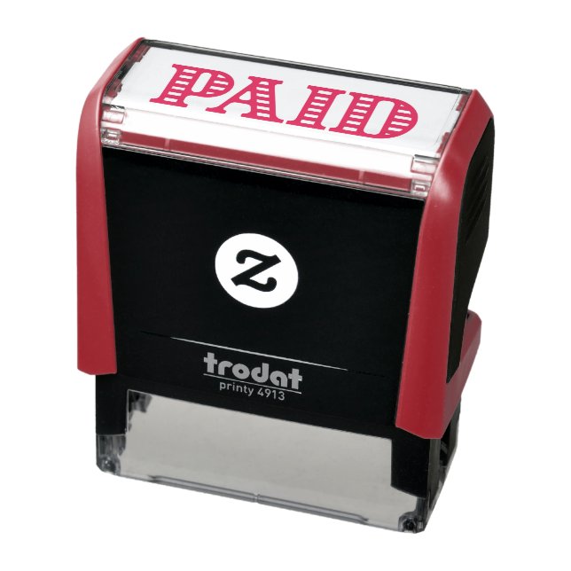 Bold PAID General Business Red Ink Self-inking Stamp (Product)