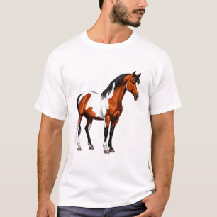 Bold Paint Horse Standing In Grassy Field T-Shirt