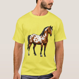 Bold Paint Horse Standing In Grassy Field T-Shirt