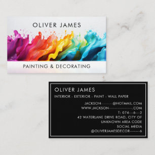 Bold paint splash painter decorator artist business card