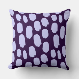 Bold Painted Spots - Powder Blue on Deep Purple Cushion