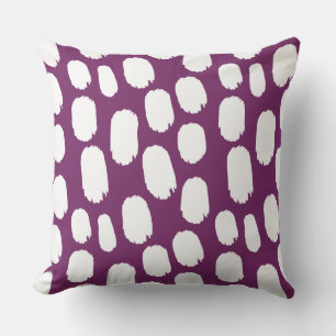 Bold Painted Spots - White on Wine 752864 Cushion