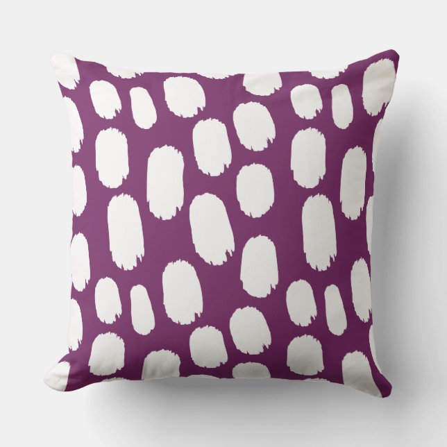Bold Painted Spots - White on Wine 752864 Cushion (Front)