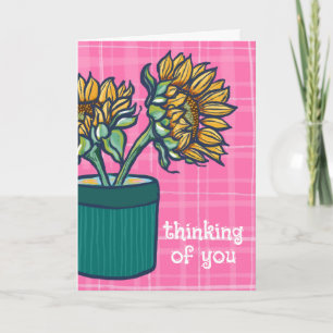Bold Painterly Sunflower Thinking of You Card 