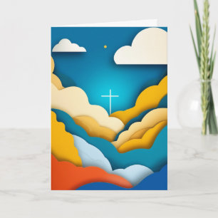 Bold Paper-Cut Cross Valley Card