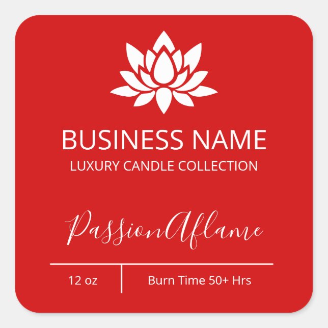 Bold Passion Red Candle Labels (Front)