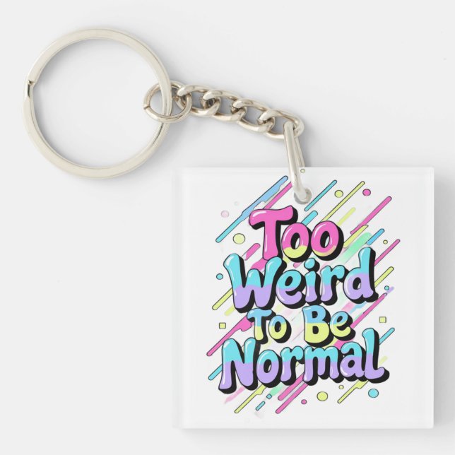 Bold Pastel Graffiti Quote Design Key Ring (Front)