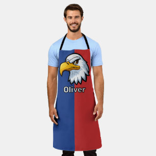 Bold Patriotic Cartoon Eagle Personalised Apron