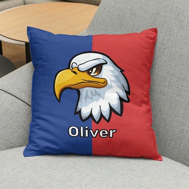 Bold Patriotic Cartoon Eagle Personalised Cushion (Creator Uploaded)