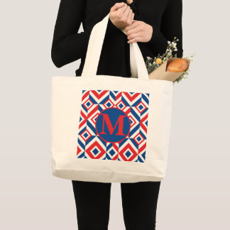 Bold Patriotic Colours Custom Monogram Tote Bag