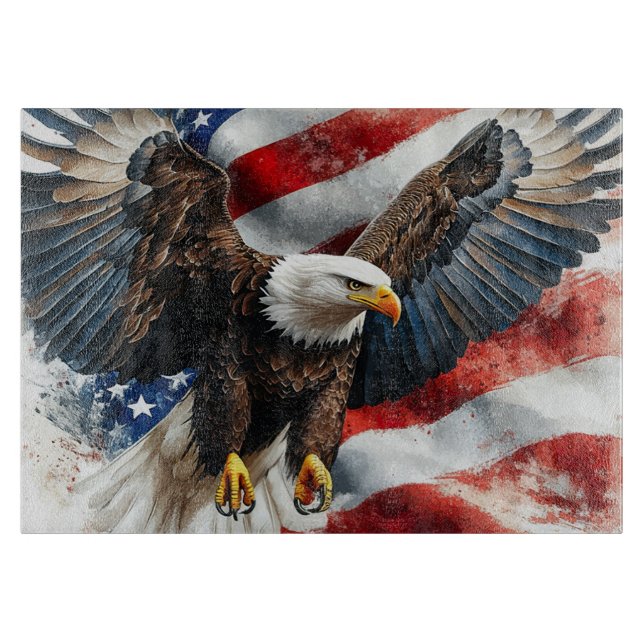 Bold Patriotic Eagle Art  Cutting Board (Front)