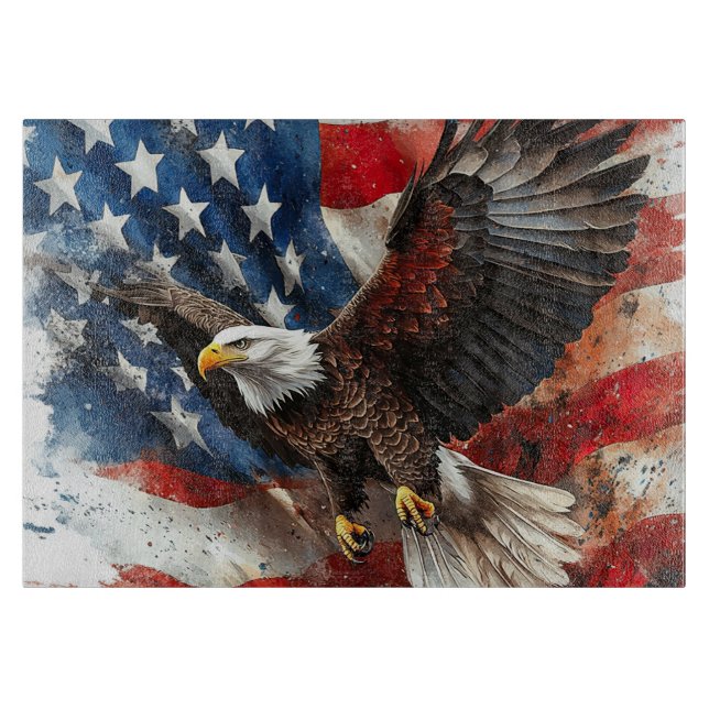 Bold Patriotic Eagle Art  Cutting Board (Front)