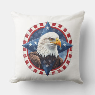 Bold Patriotic Eagle Emblem Cushion