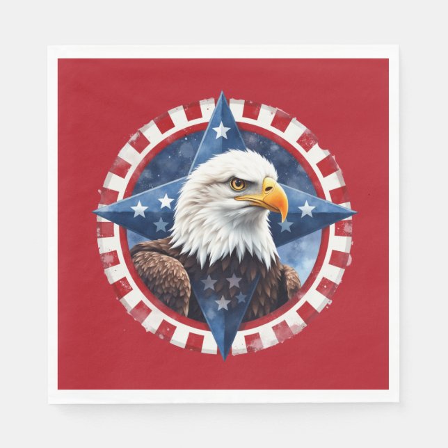 Bold Patriotic Eagle Emblem  Napkin (Front)