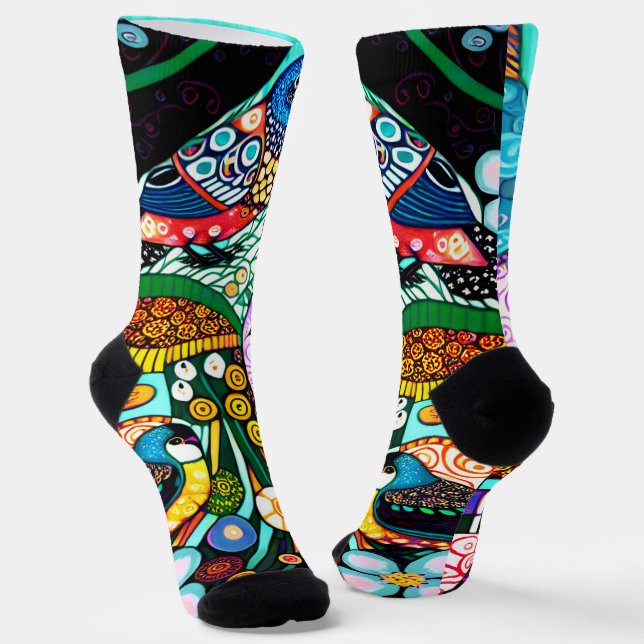Bold Patterns Modern BIRDS Socks (Angled)