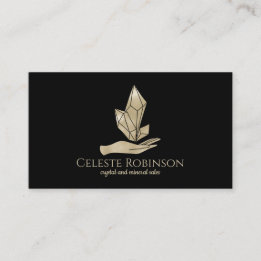 Bold Pearl Crystal Hand Boho Custom Gem Logo Business Card