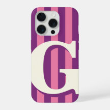 Bold Personalised Initial, Purple and Pink Stripe