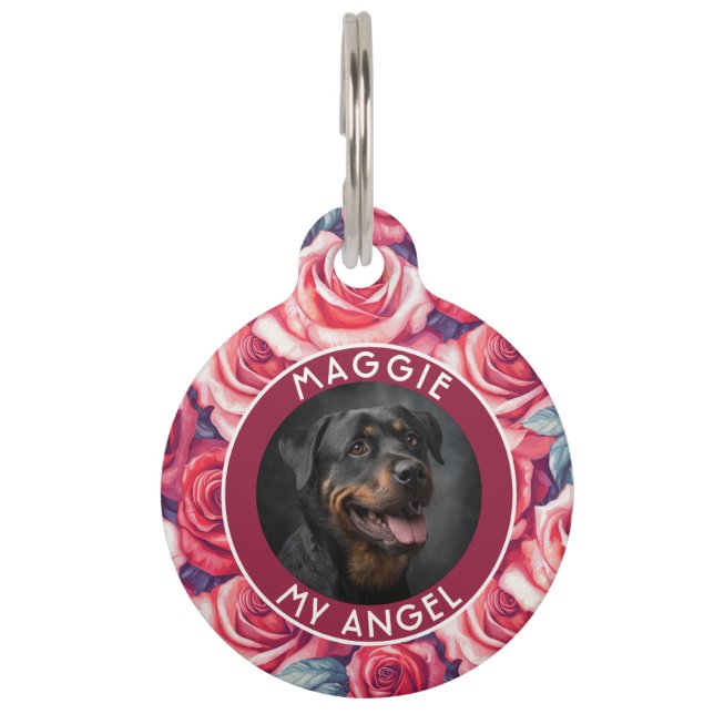 Bold Pet Owner Gift Rose Pattern Tag (Front)