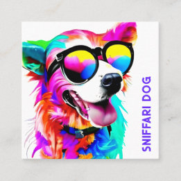 Bold Pet Sitter Dog Walker Square Business Card