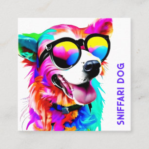 Bold Pet Sitter QR Code Square Business Card