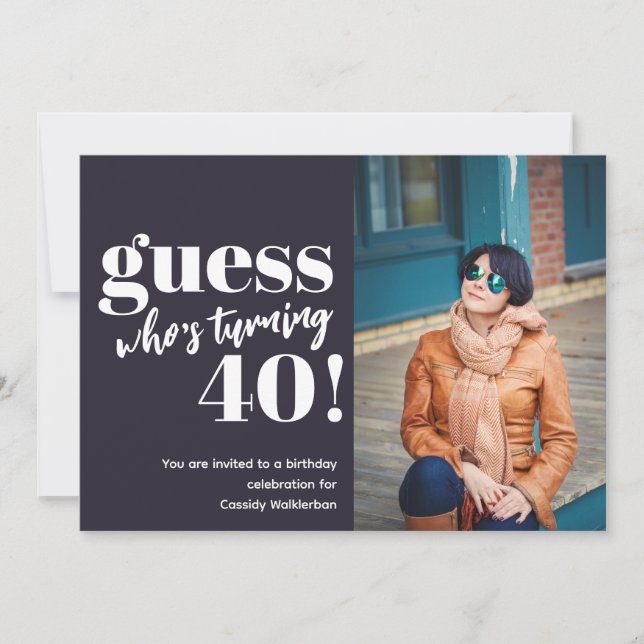 Bold Photo 40th Birthday Invitation (Front)