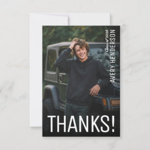 Bold Photo Graduation Thank You Card