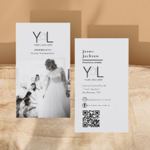 Bold Photographer QR code Social Media Photo Business Card
