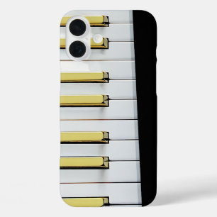 Bold Piano Key Design with Gold Accents iPhone 16 Plus Case