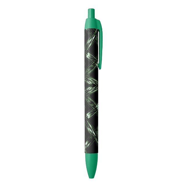 Bold Pine Green Pattern Black Ink Pen (Bottom (Vertical))