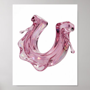 Bold Pink ABSTRACT ART Graphic Design Poster