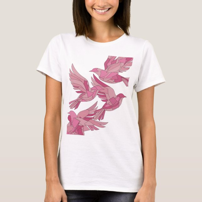Bold Pink ABSTRACT ART Graphic Design T-Shirt (Front)