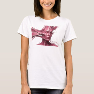 Bold Pink Abstract Face Statement Design T-Shirt