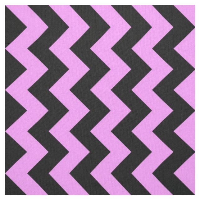 Bold Pink and Black Zigzag Geometric Fabric (Swatch)