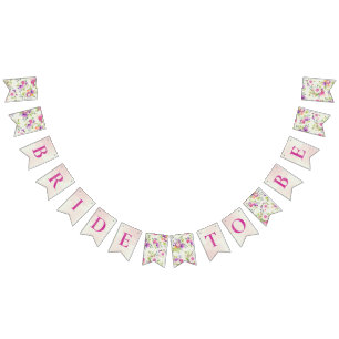 Bold Pink and Ivory Dream Bridal Shower Bunting