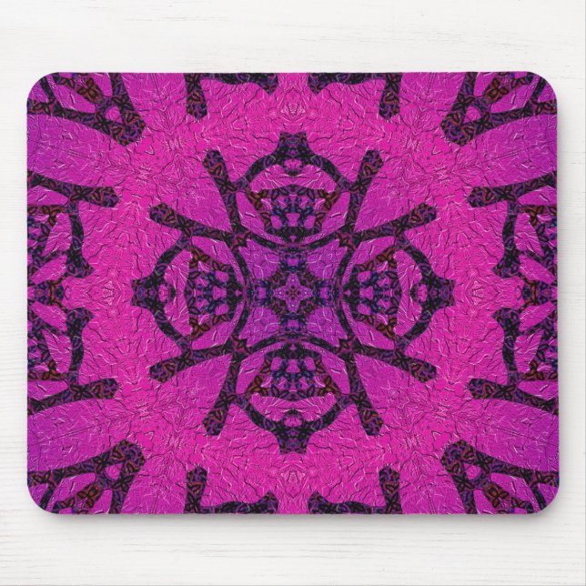 Bold Pink and Purple Geometric Pattern Mouse Pad (Front)