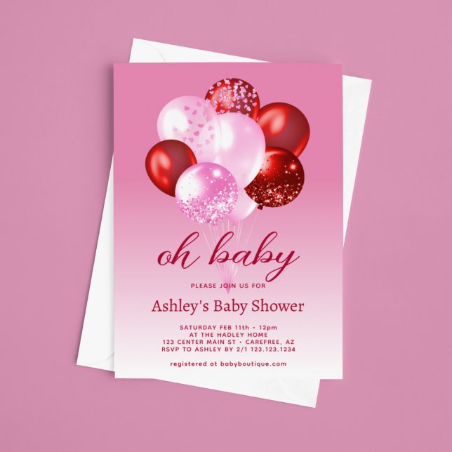 Bold Pink and Red Baby Shower Invitation (Creator Uploaded)