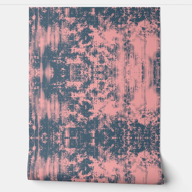 Bold Pink and Teal Abstract Texture  Wallpaper (Unrolling)