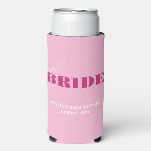 Bold Pink Bachelorette Bride Seltzer Can Cooler